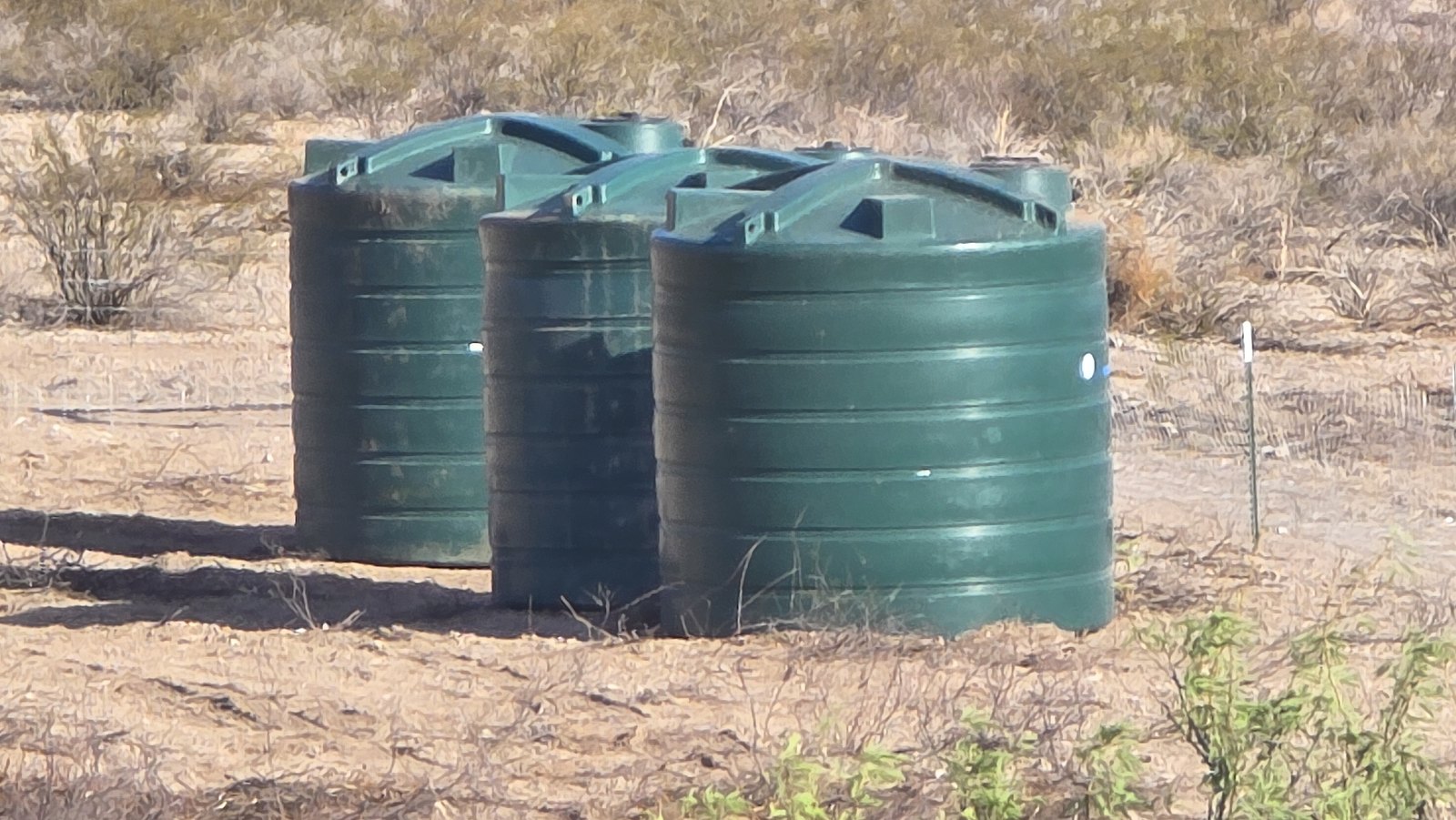 Water storage tanks installed on the CompostHubOnline ranch.